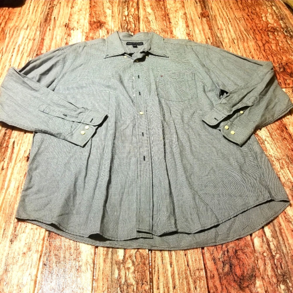 Tommy Hilfiger Button Down Long Sleeve Men's Shirt Size XL